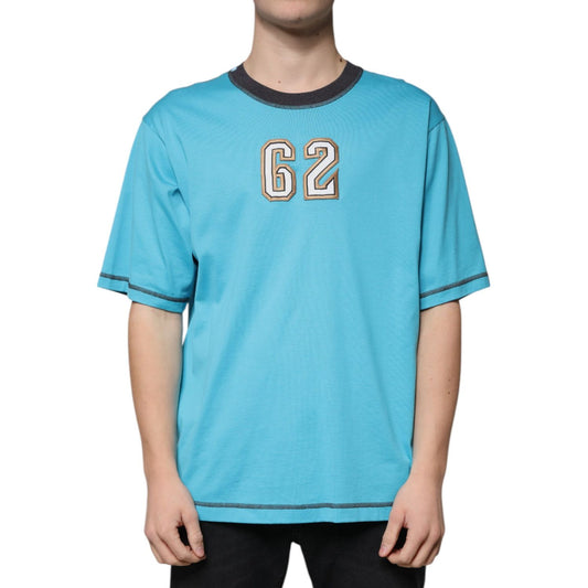 Dolce & Gabbana Blue Logo Crew Neck Short Sleeves T-shirt TSH87318-52