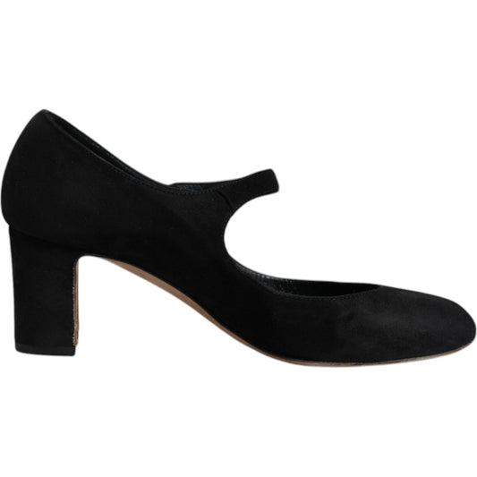 Dolce & Gabbana Black Suede Leather KEIRA Heels Pumps Shoes