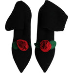 Dolce & Gabbana Black Stiletto Heels Mid Calf Boots Shoes LA12924-38