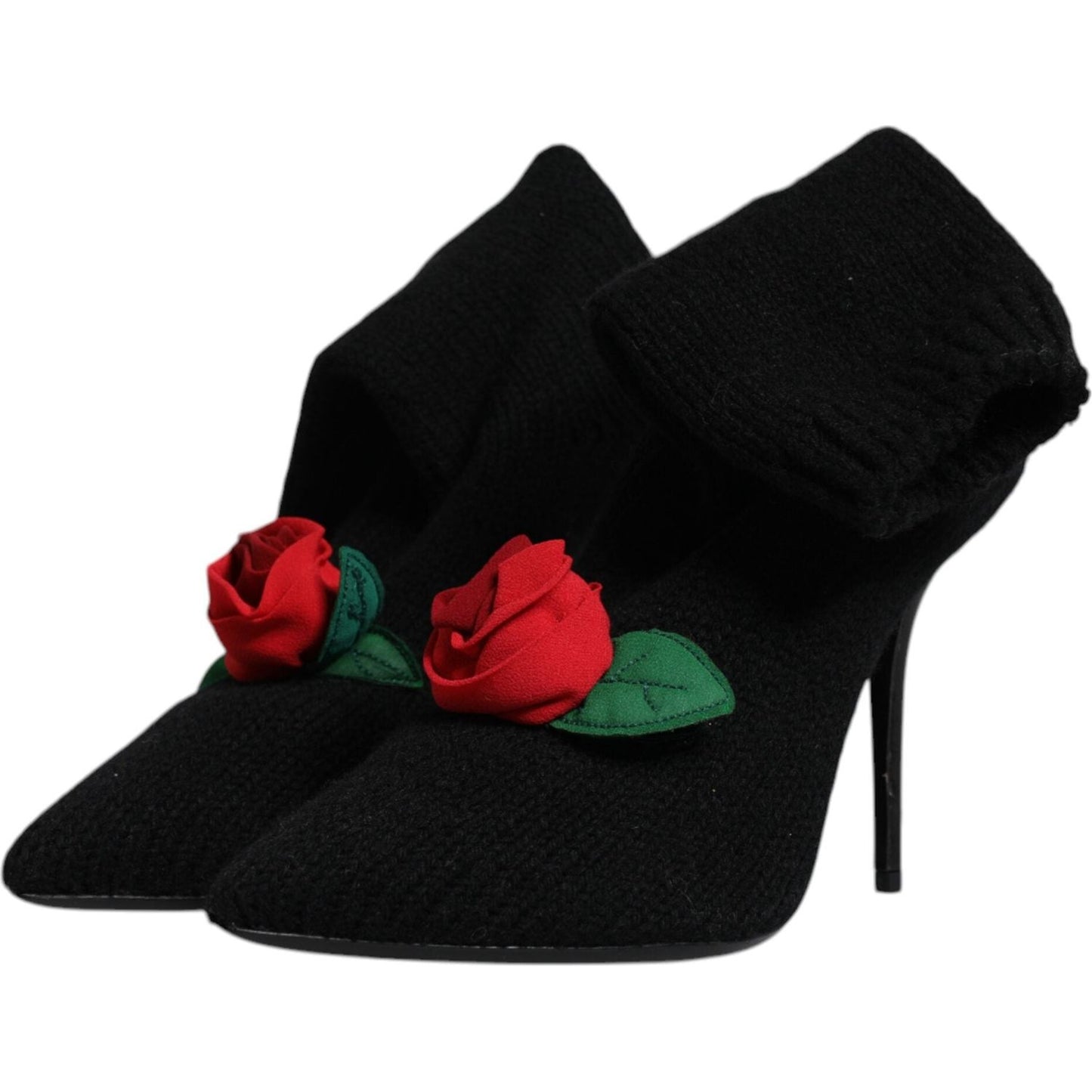 Dolce & Gabbana Black Stiletto Heels Mid Calf Boots Shoes LA12924-38