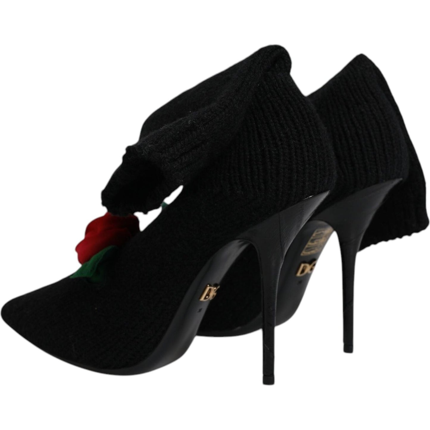 Dolce & Gabbana Black Stiletto Heels Mid Calf Boots Shoes LA12924-38
