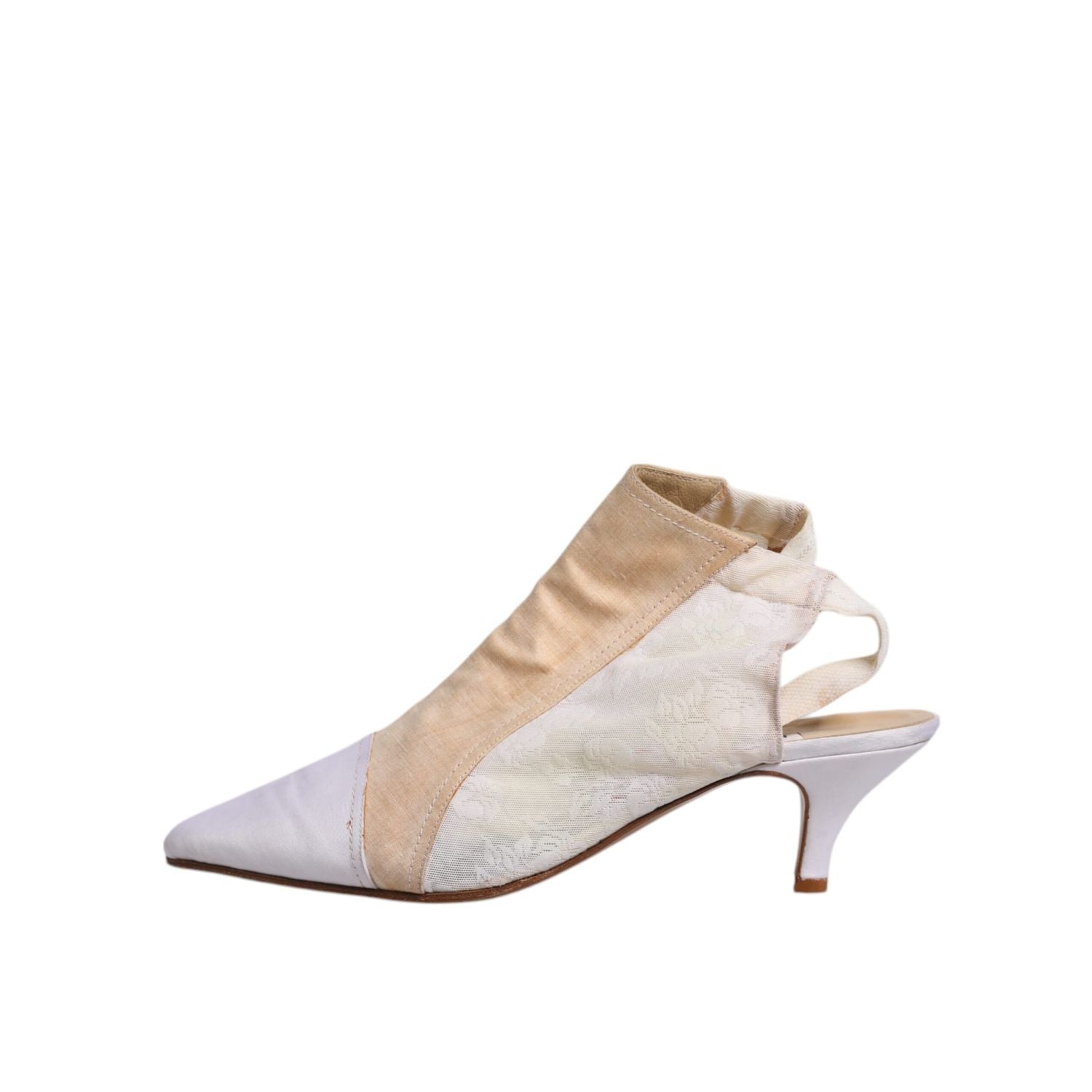 Dolce & Gabbana Multicolor Patchwork Heels Slingback Shoes