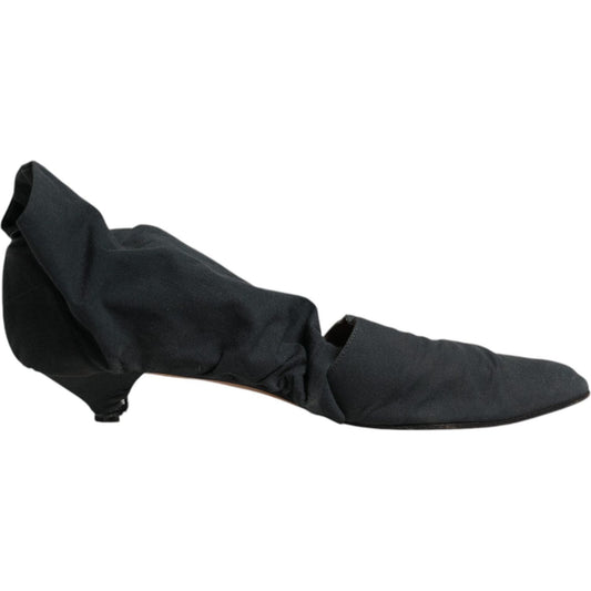 Dolce & Gabbana Green Cotton Sock Style Ankle Boots Shoes