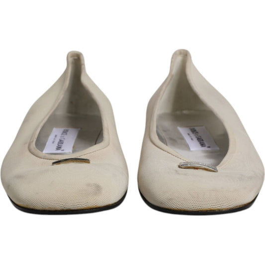 Dolce & Gabbana Beige Fabric Slip On Ballerina Flats Shoes