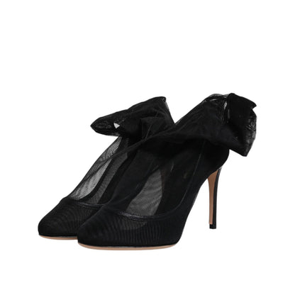 Dolce & Gabbana Black Nylon Mesh Sock Style Boots Shoes