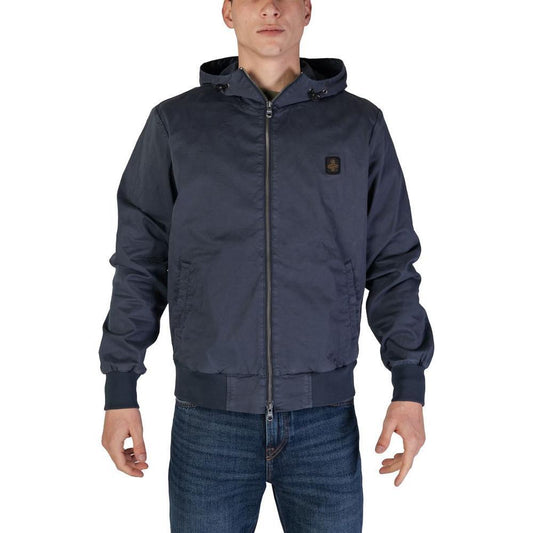Refrigiwear Blue Cotton Jackets & Coat RE-15821300010-IT44 | S