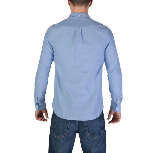 Lyle & Scott Blue Organic Cotton Shirt LY-15822200132-IT42 | XS
