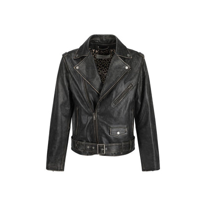 Golden Goose Brown Calf Leather Bos Taurus Biker Jacket