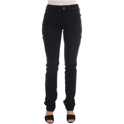 John Galliano Black Cotton Denim Stretch Regular Fit Jeans