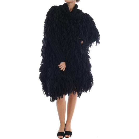 Dolce & Gabbana Black Fringes Wool Pullover Sweater KOS1131#2-1