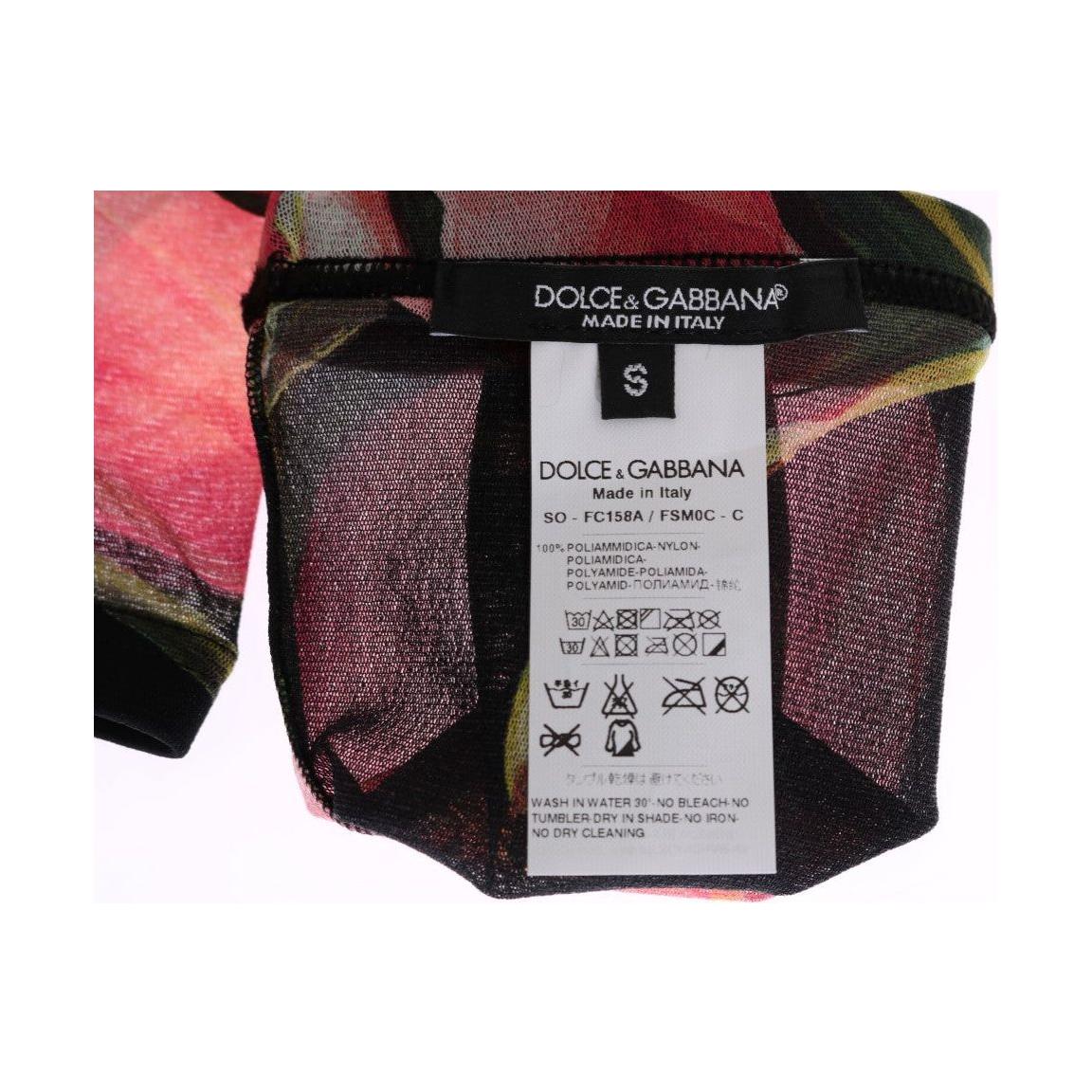 جوارب مطاطية من النايلون مزينة بالزهور من دولتشي آند غابانا