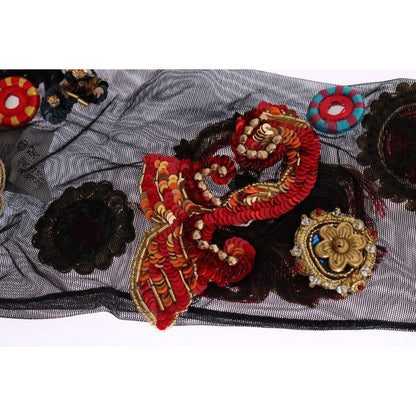 Dolce & Gabbana Black Stretch Carretto Crystal Socks