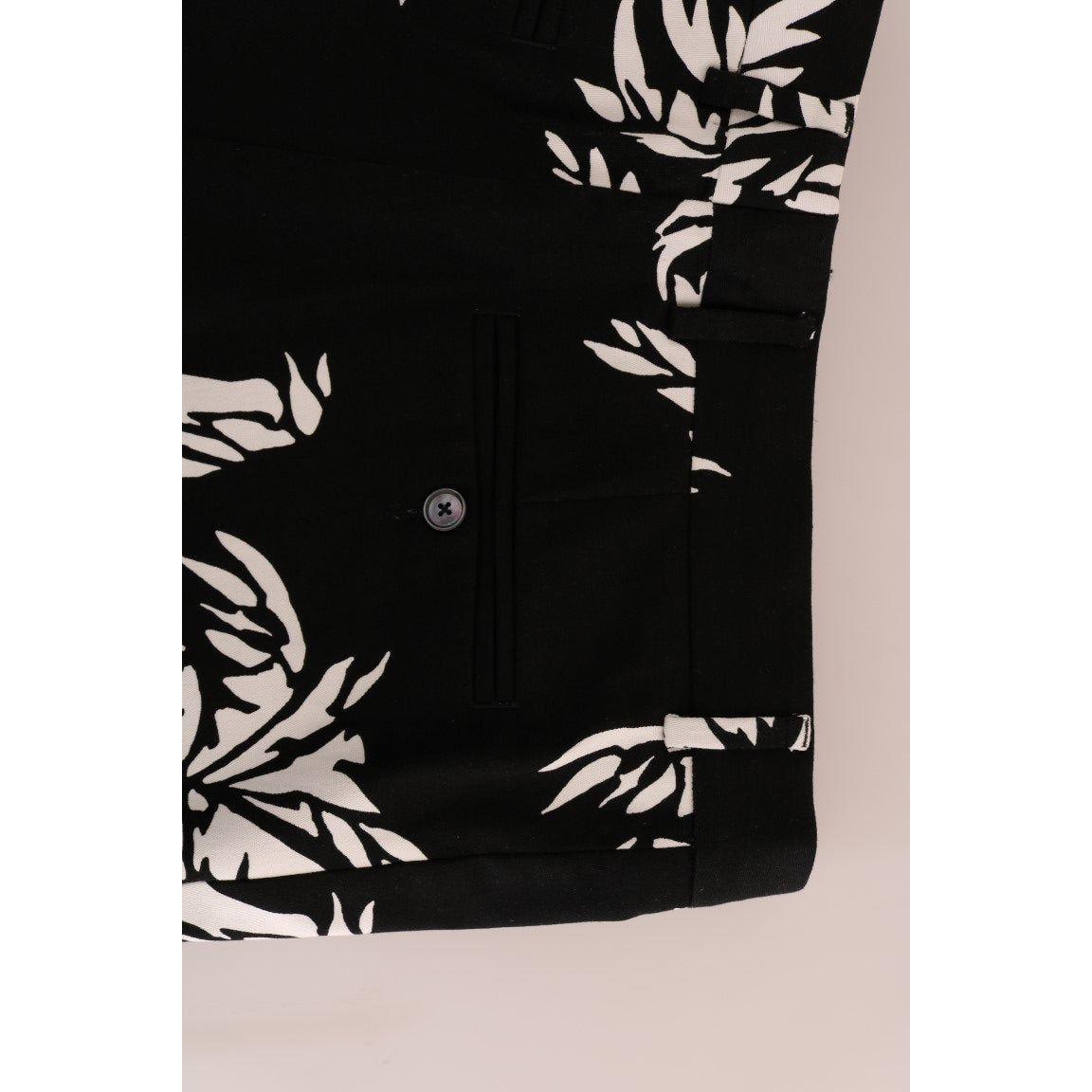Dolce & Gabbana Black Tree Cotton Stretch Pants PAN60808-4
