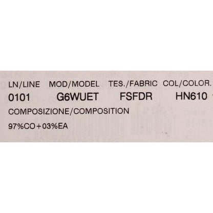 Dolce & Gabbana White Black Leaf Cotton Stretch Slim Pants