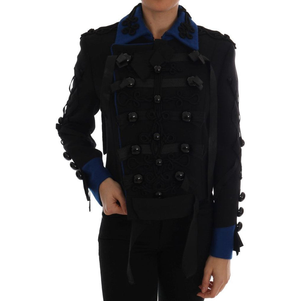 Dolce & Gabbana Black Wool Trench Jacket JKT1116-1