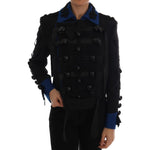 Dolce & Gabbana Black Wool Trench Jacket JKT1116-1