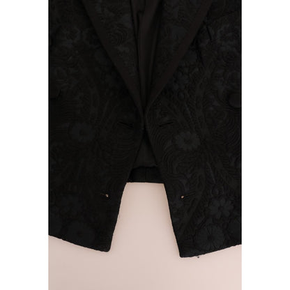 Dolce & Gabbana Black Brocade Blazer Jacket