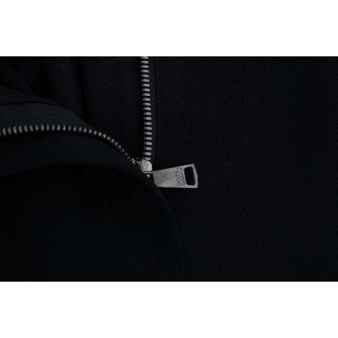 Dolce & Gabbana Black Stretch Pink Stripes Capri Pants