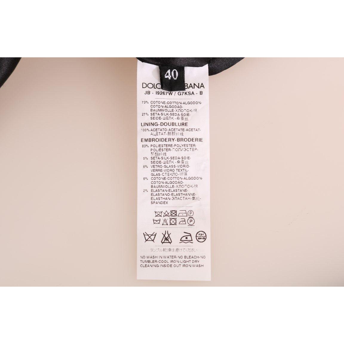 Dolce & Gabbana Black Fairy Tale Brocade Zipper Sweater