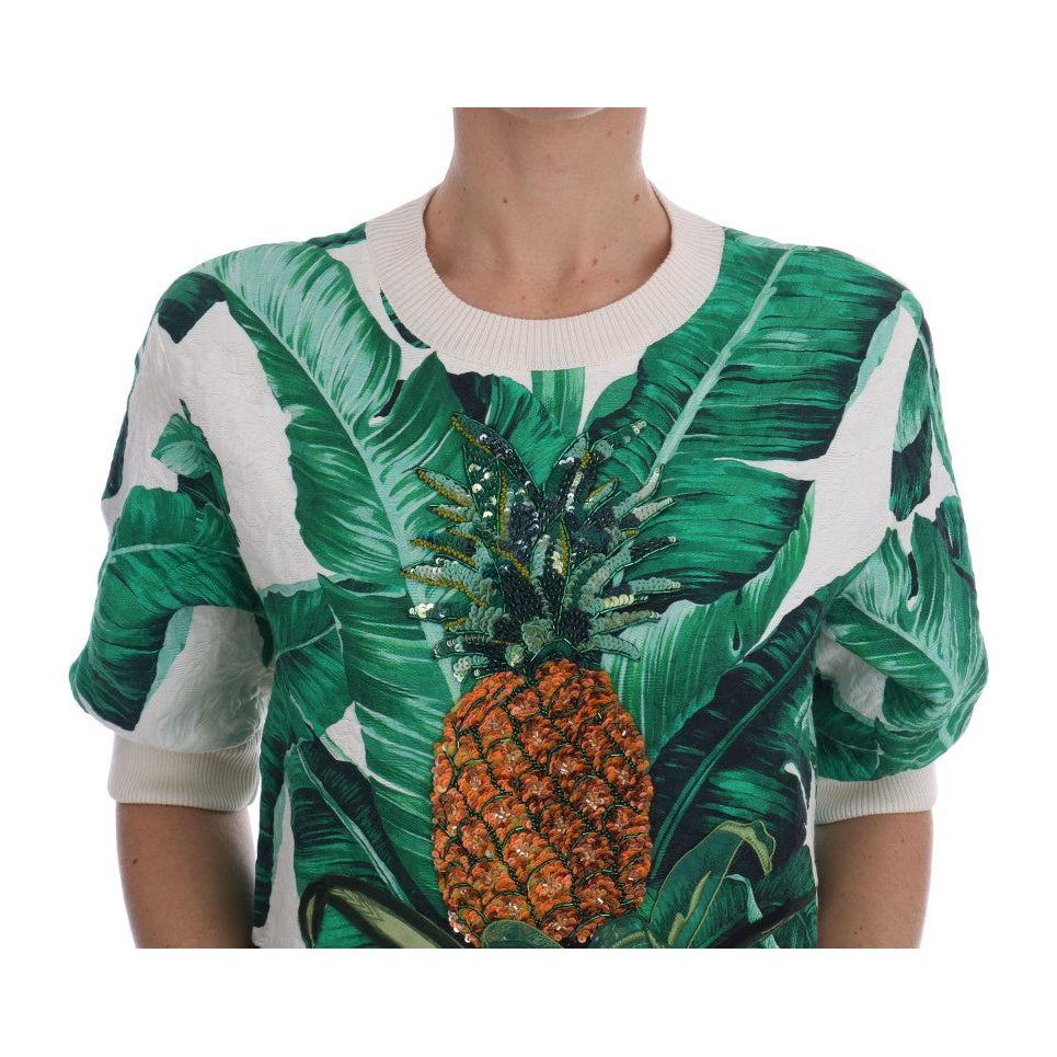 Dolce & Gabbana Pineapple Banana Sequins Crewneck Sweater TSH1752-5