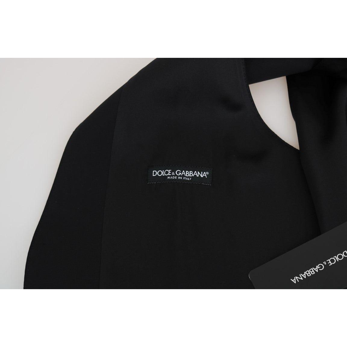 Dolce & Gabbana Black Wool Silk Vest TSH2071-1