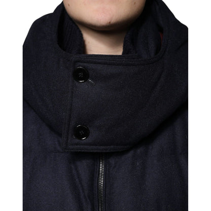 Dolce & Gabbana Black Nylon Hooded Puffer Men Coat Jacket