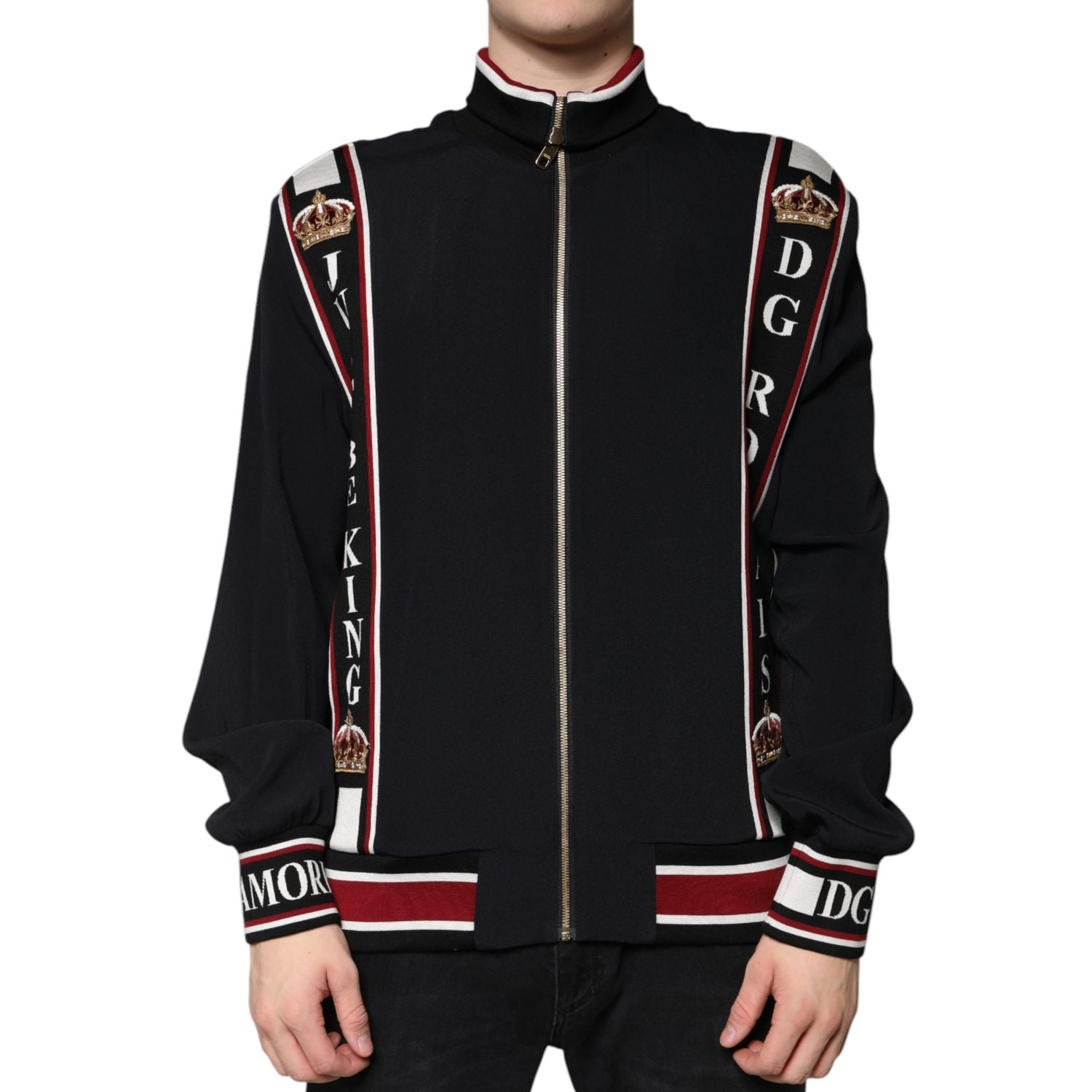 Dolce & Gabbana Black DG King Full Zip Sweatshirt Sweater