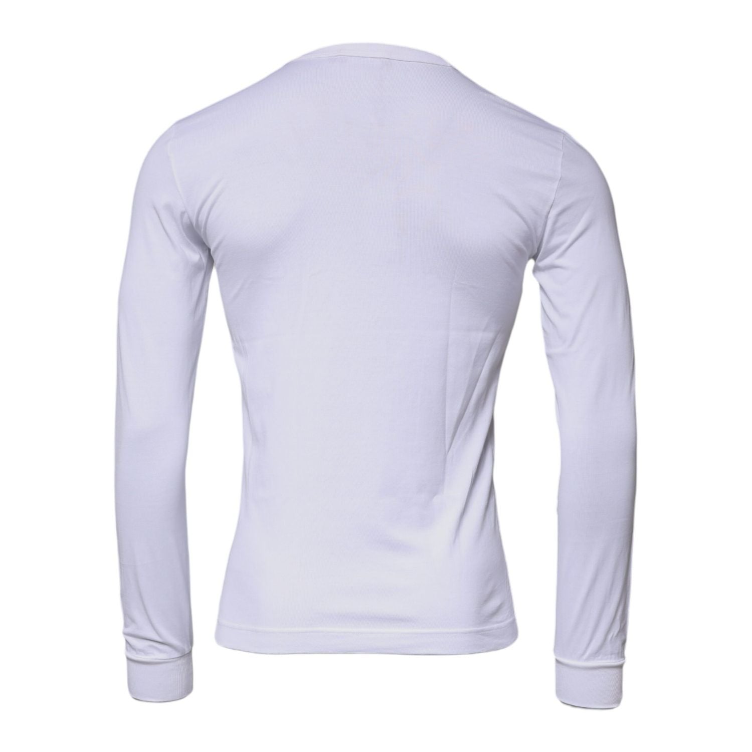 Dolce & Gabbana White Crown Crew Neck Cotton Pullover Sweater