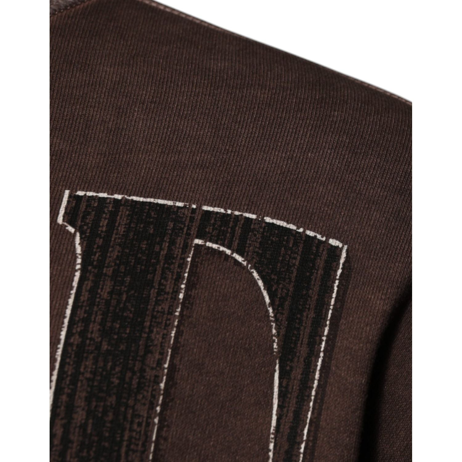 Dolce & Gabbana Brown Logo Print Crew Neck Pullover Sweater