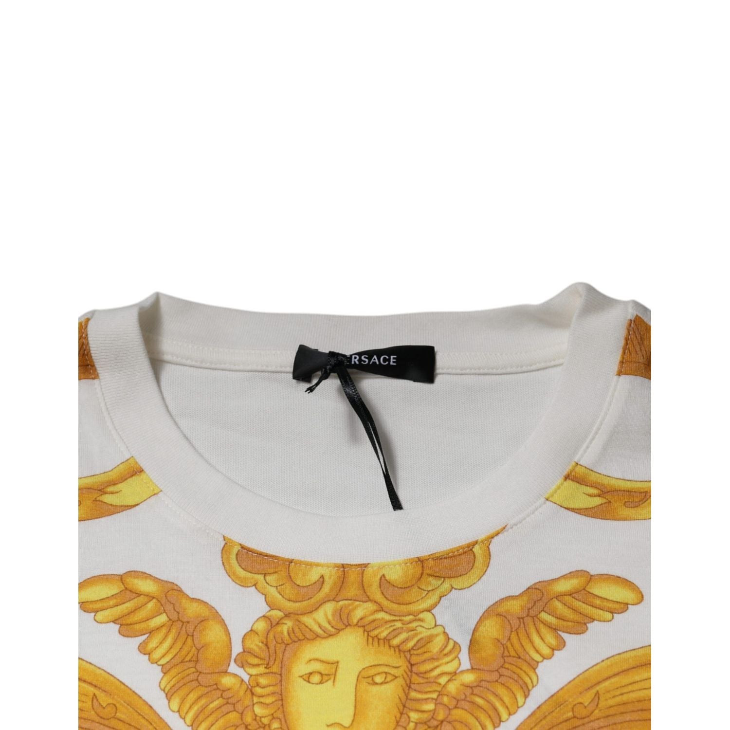 Versace White Medusa Print Cotton Crew Neck T-shirt