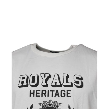 Dolce & Gabbana White Royals Heritage Cotton T-shirt