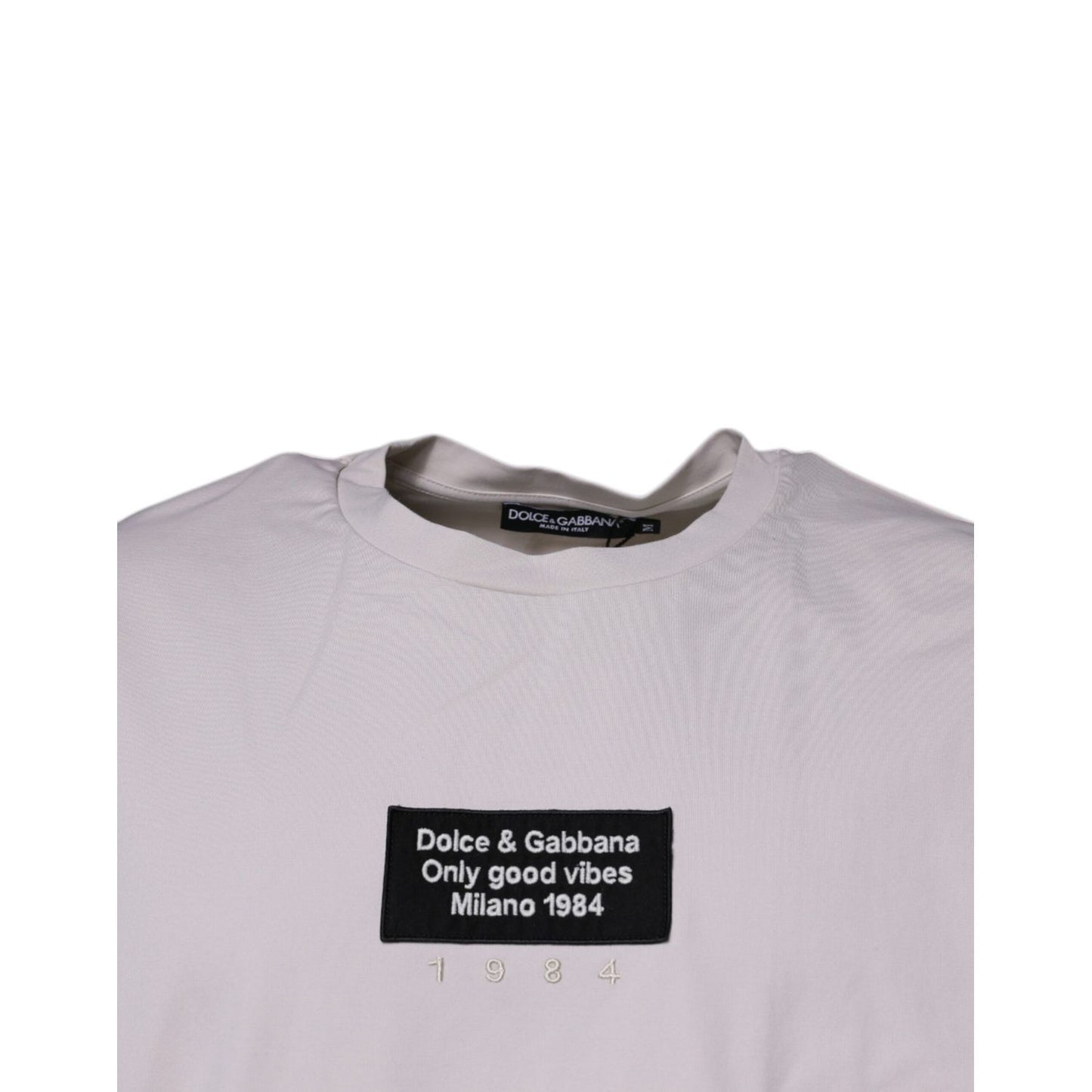Dolce & Gabbana Beige DG Logo Crew Neck Short Sleeves T-shirt