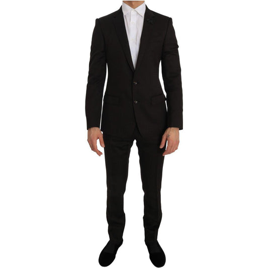 Dolce & Gabbana Brown Wool Crystal Bee Slim Fit MARTINI JKT1233-1