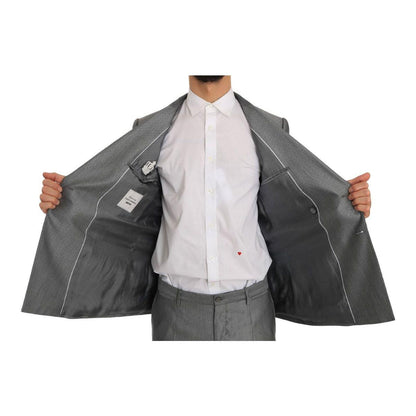 Dolce & Gabbana Black Stretch Crystal Bee Slim Fit Suit Suit