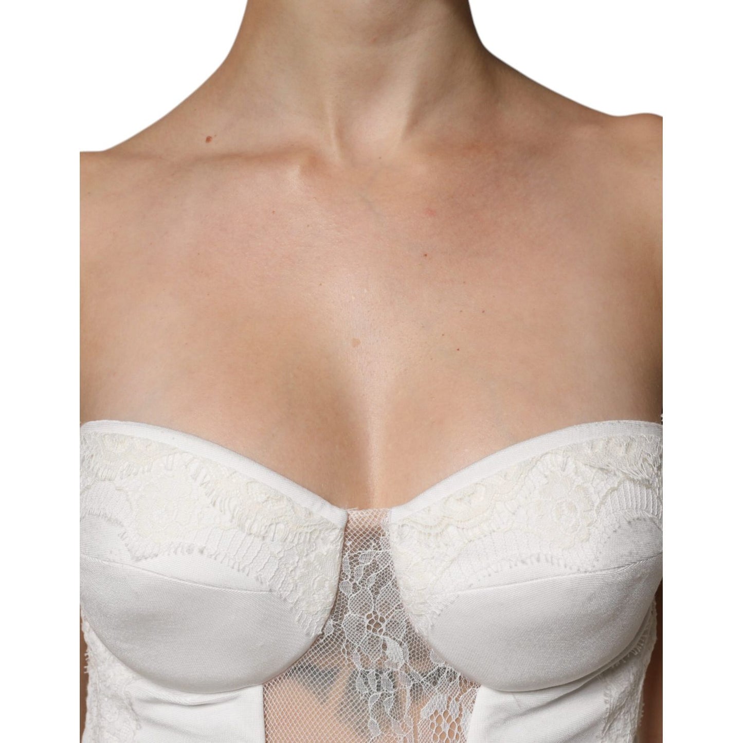 Elisabetta Franchi White Strapless Bustier Mermaid Gown Dress