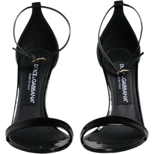 Dolce & Gabbana Black KEIRA Heels Ankle Strap Sandals Shoes LA12267-35.5