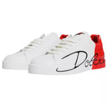 Dolce & Gabbana White Red Portofino Low Top Sneakers Shoes MV7464#5-40