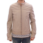 Dolce & Gabbana Beige Leather Jacket Biker Coat GSD12709-1