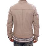 Dolce & Gabbana Beige Leather Jacket Biker Coat GSD12709-1