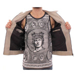 Dolce & Gabbana Beige Leather Jacket Biker Coat GSD12709-1