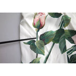 Dolce & Gabbana White Roses Print Stretch Silk Pleated Dress DR28962-36