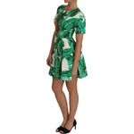 Dolce & Gabbana A-Line Banana Leaf Pineapple Crystal Dress DR1429-1