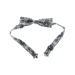Dolce & Gabbana White Blue Silk Bowtie Leather Belt Gift Box Set BT115-115