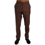 Dolce & Gabbana Brown Wool Silk Formal Trousers Pants PAN61143-54