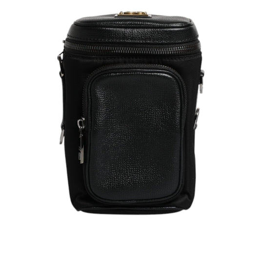 Dolce & Gabbana Black Leather Logo Purse Crossbody Camera Bag BAG4166