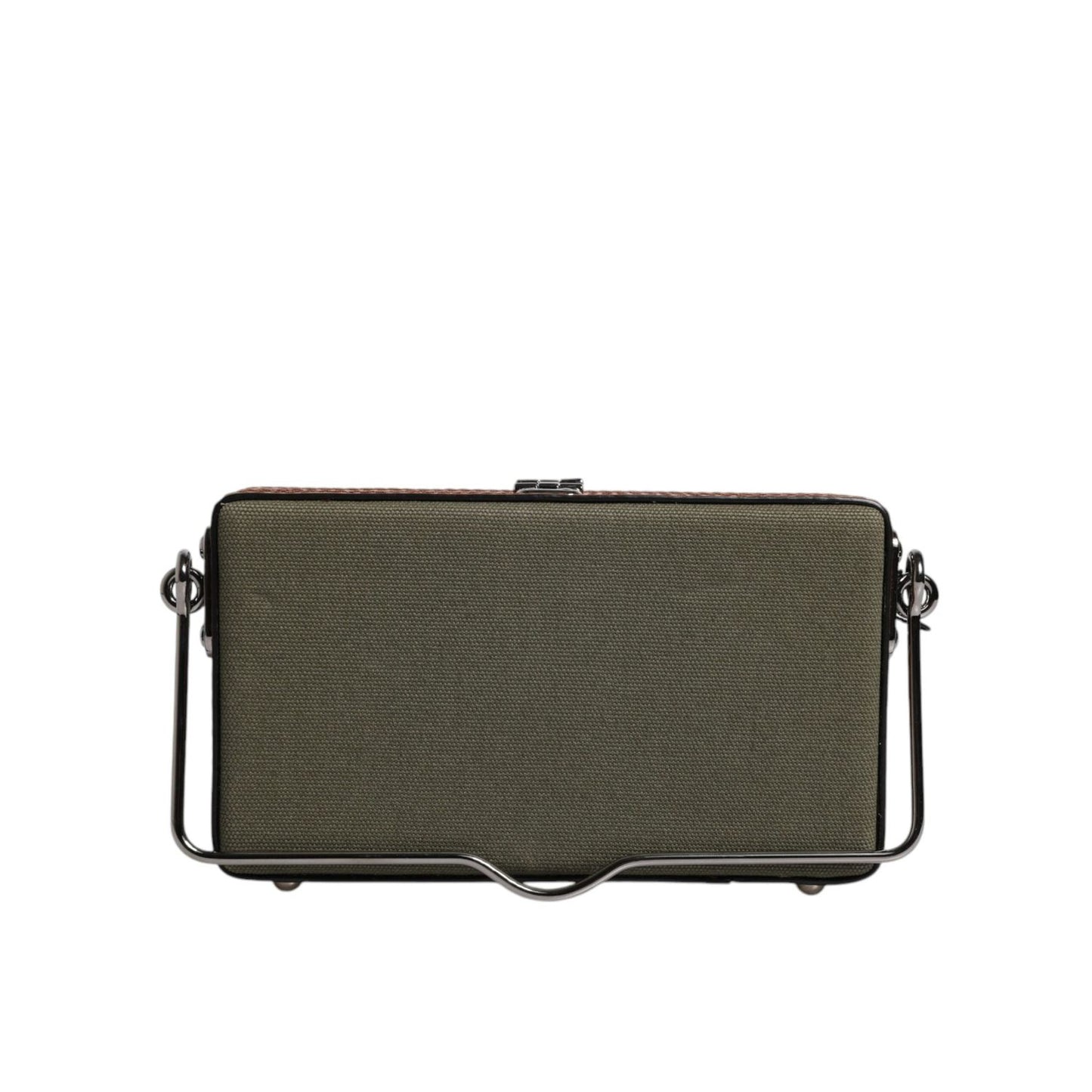 Dolce & Gabbana Green Brown Leather Clutch Purse Bag BAG4177