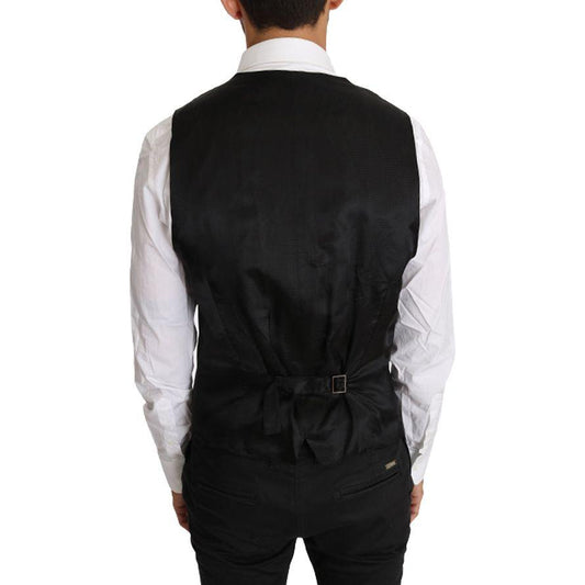 Dolce & Gabbana Gray Solid 100% Wool Waistcoat Vest TSH2659-50