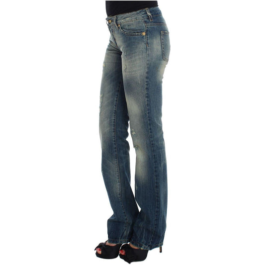 Cavalli Blue Cotton Low Waist Jeans SIG18152-1