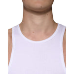 Dolce & Gabbana White Cotton Sleeveless Round Neck Tank T-shirt TSH87372-50