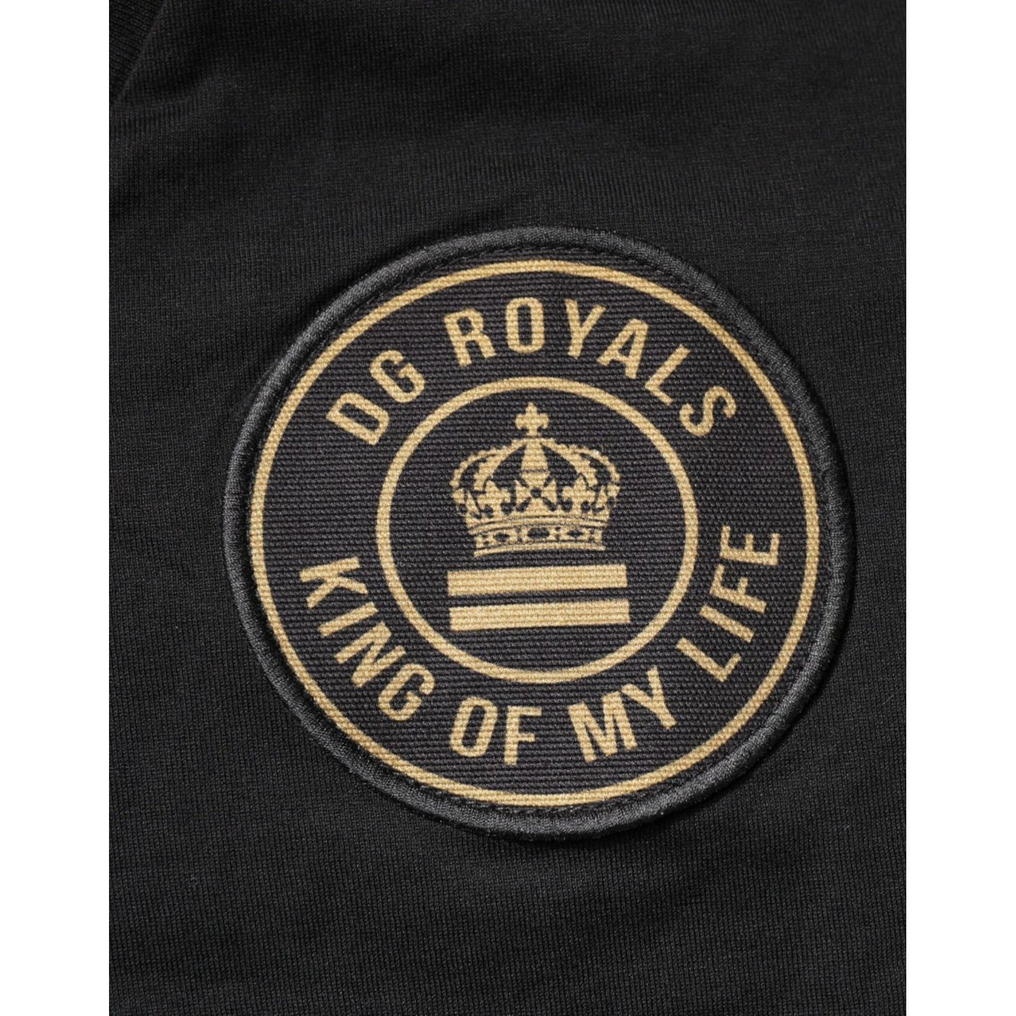 Dolce & Gabbana Black Cotton Logo Vneck Short Sleeve T-shirt